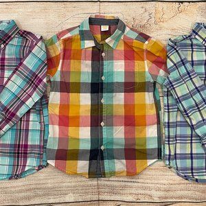Set of 3 Boys Button-Up Shirts in Spring Colors